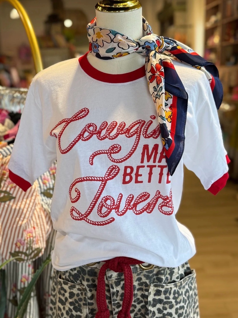 Kids White & Red 'Cowgirls Make Better Lovers' Graphic Tee